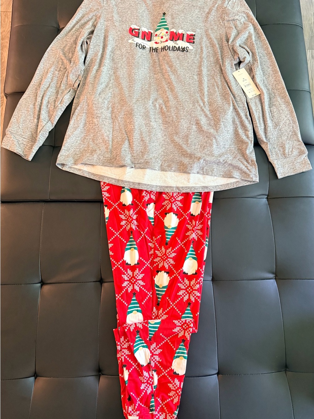 Gnome for the holidays red pyjama set Size M